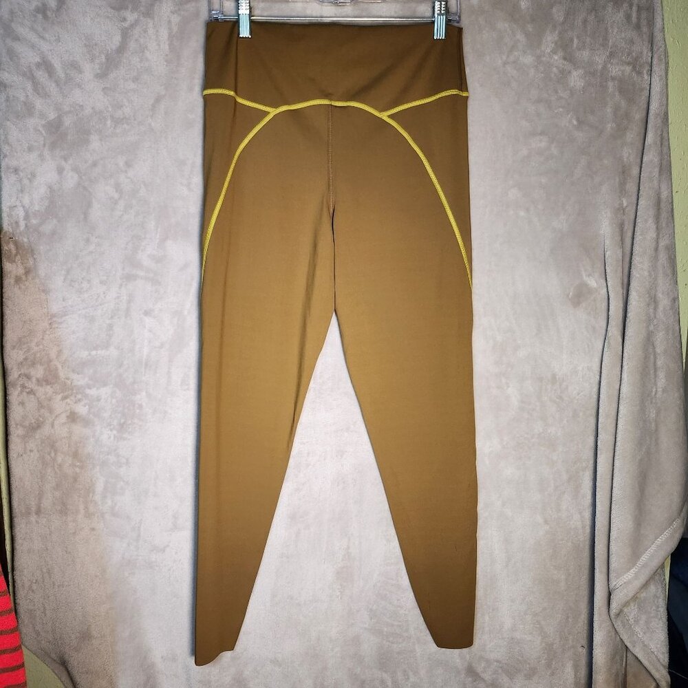 Offline Aerie High-Waisted Mustard/ Yellow Seams Casual Sporty Athletic Leggings - Picture 3 of 5